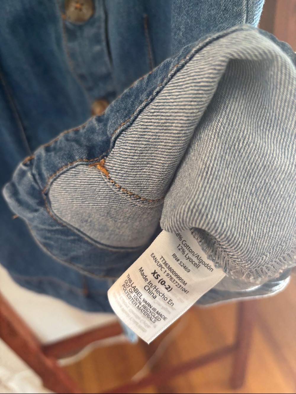 Denim Button-Front Tank - Picture 3 of 3